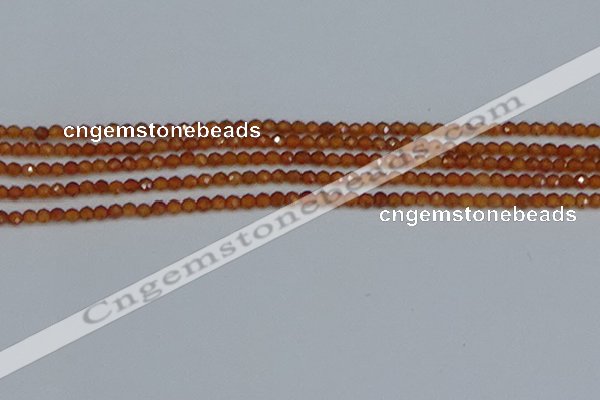 CTG616 15.5 inches 3mm faceted round orange garnet beads