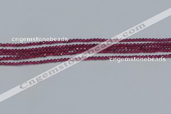 CTG617 15.5 inches 2mm faceted round mozambique red garnet beads