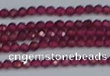 CTG618 15.5 inches 3mm faceted round mozambique red garnet beads