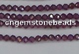 CTG619 15.5 inches 2mm faceted round Indian purple garnet beads