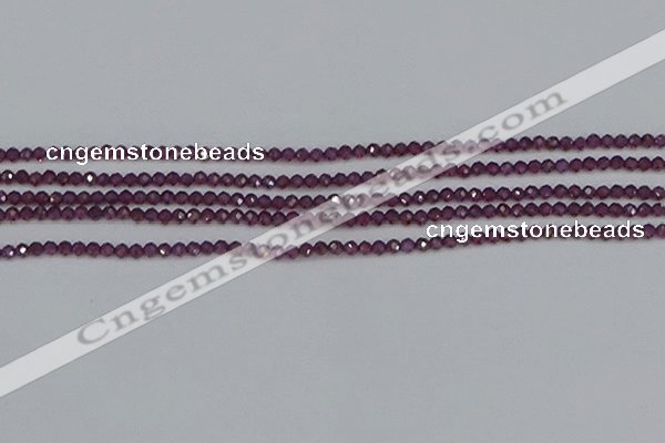 CTG619 15.5 inches 2mm faceted round Indian purple garnet beads