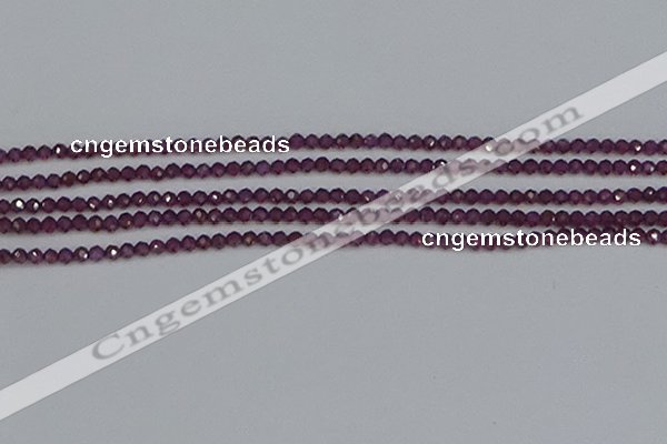 CTG620 15.5 inches 3mm faceted round Indian purple garnet beads