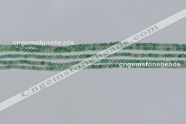 CTG627 15.5 inches 2mm faceted round green strawberry quartz beads