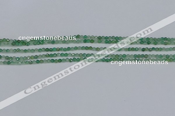 CTG628 15.5 inches 3mm faceted round green strawberry quartz beads