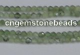 CTG633 15.5 inches 2mm faceted round green rutilated quartz beads