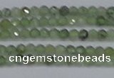 CTG634 15.5 inches 3mm faceted round green rutilated quartz beads