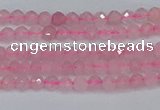 CTG635 15.5 inches 2mm faceted round Madagascar rose quartz beads