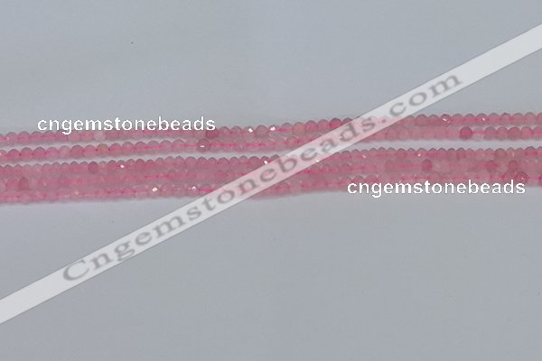 CTG635 15.5 inches 2mm faceted round Madagascar rose quartz beads