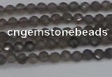 CTG639 15.5 inches 2mm faceted round smoky black obsidian beads