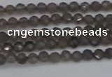 CTG639 15.5 inches 2mm faceted round smoky black obsidian beads