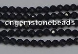 CTG643 15.5 inches 2mm faceted round black tourmaline beads