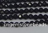 CTG644 15.5 inches 3mm faceted round black tourmaline beads