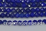 CTG650 15.5 inches 3mm faceted round lapis lazuli gemstone beads