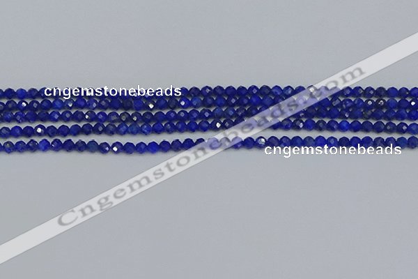 CTG650 15.5 inches 3mm faceted round lapis lazuli gemstone beads