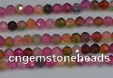 CTG652 15.5 inches 3mm faceted round tourmaline gemstone beads