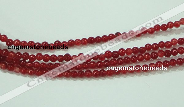 CTG67 15.5 inches 3mm round tiny dyed white jade beads wholesale