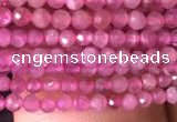 CTG705 15.5 inches 2mm faceted round tiny pink tourmaline beads