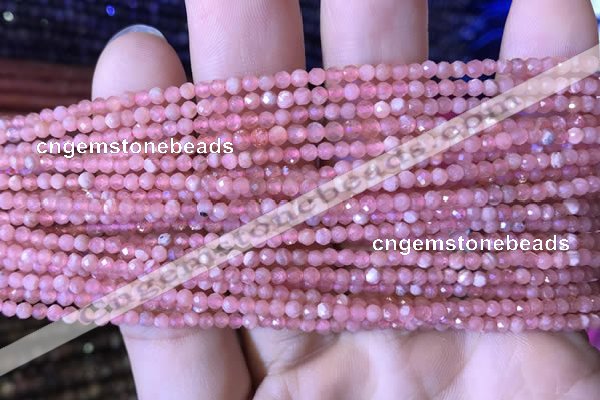 CTG715 15.5 inches 2mm faceted round tiny rhodochrosite beads