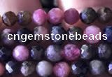 CTG726 15.5 inches 4mm faceted round tiny tourmaline beads