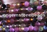 CTG729 15.5 inches 2mm faceted round tiny tourmaline beads