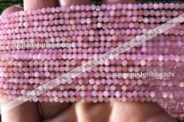 CTG732 15.5 inches 2mm faceted round tiny pink opal beads