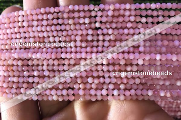 CTG732 15.5 inches 2mm faceted round tiny pink opal beads