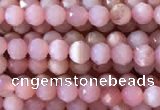 CTG733 15.5 inches 3mm faceted round tiny pink opal beads