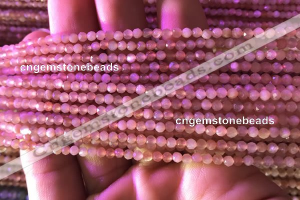 CTG737 15.5 inches 3mm faceted round tiny sunstone beads