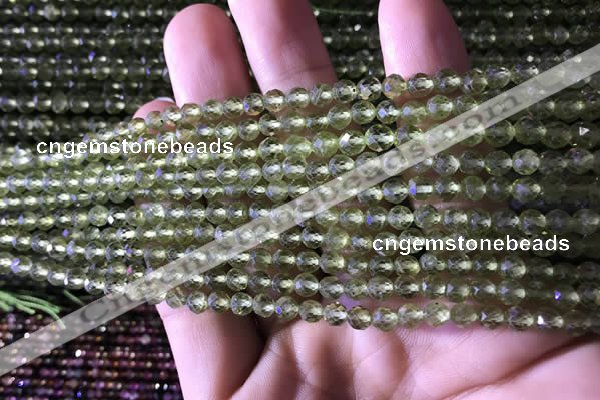 CTG745 15.5 inches 4mm faceted round tiny prehnite beads