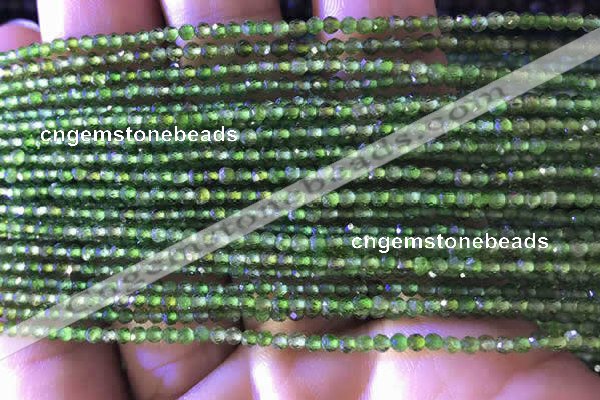 CTG747 15.5 inches 2mm faceted round tiny diopside beads