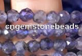 CTG755 15.5 inches 4mm faceted round tiny iolite gemstone beads