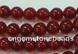 CTG76 15.5 inches 3mm round grade AA tiny red agate beads wholesale