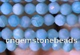 CTG766 15.5 inches 4mm faceted round tiny amazonite gemstone beads