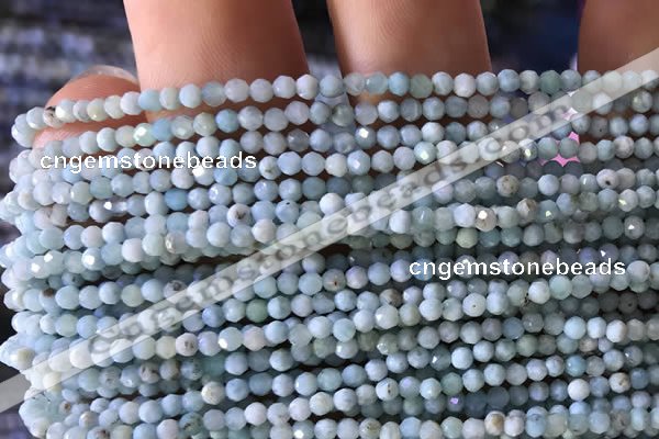 CTG768 15.5 inches 2mm faceted round tiny larimar gemstone beads