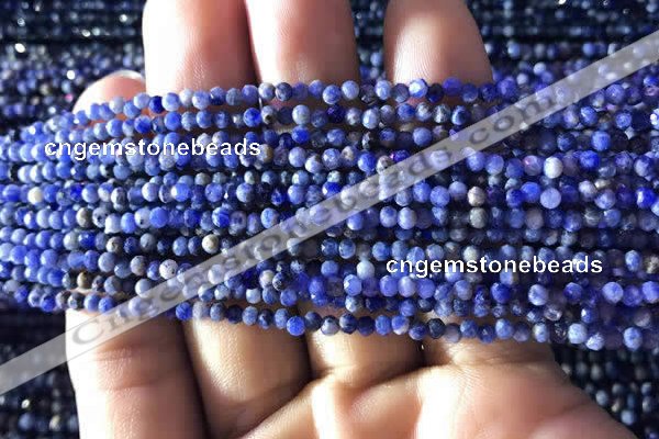 CTG778 15.5 inches 2mm faceted round tiny sodalite beads wholesale