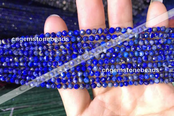 CTG782 15.5 inches 3mm faceted round tiny lapis lazuli beads wholesale