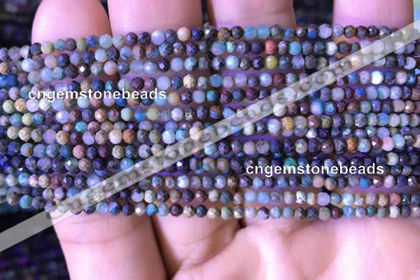 CTG791 15.5 inches 3mm faceted round tiny chrysocolla beads