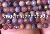 CTG797 15.5 inches 2mm faceted round tiny ruby sapphire beads