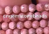 CTG800 15.5 inches 3mm faceted round tiny rhodochrosite beads