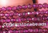 CTG802 15.5 inches 2mm faceted round tiny red garnet beads