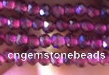 CTG805 15.5 inches 3mm faceted round tiny purple garnet beads