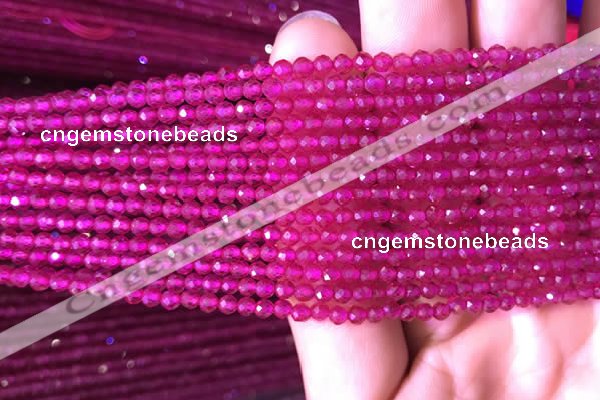 CTG808 15.5 inches 3mm faceted round tiny red corundum beads