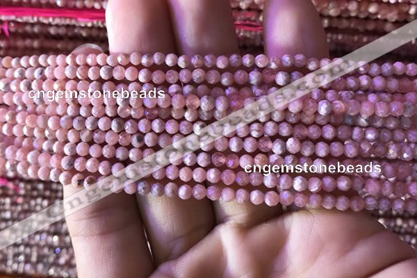 CTG811 15.5 inches 3mm faceted round tiny rhodochrosite beads