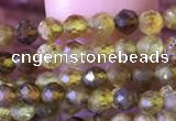 CTG816 15.5 inches 3mm faceted round tiny green garnet beads