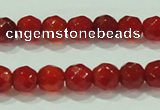 CTG82 15.5 inches 3mm faceted round tiny red agate beads wholesale