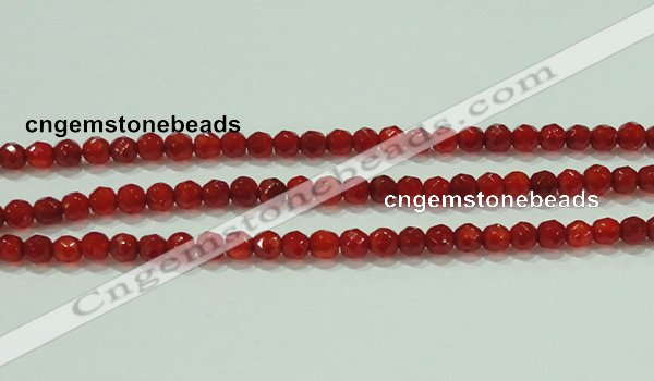 CTG82 15.5 inches 3mm faceted round tiny red agate beads wholesale