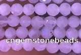 CTG832 15.5 inches 4mm faceted round tiny white moonstone beads