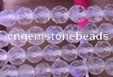 CTG835 15.5 inches 4mm faceted round tiny white moonstone beads