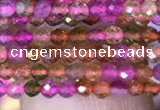 CTG840 15.5 inches 2mm faceted round tourmaline gemstone beads