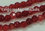 CTG85 15.5 inches 3mm faceted round tiny dyed white jade beads wholesale